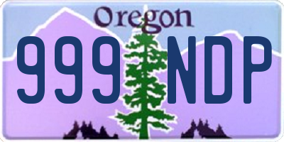 OR license plate 999NDP