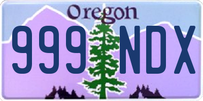 OR license plate 999NDX