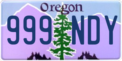 OR license plate 999NDY