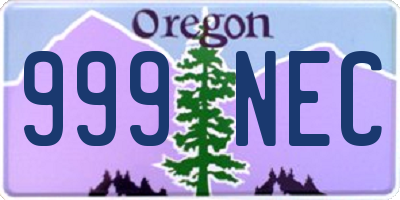 OR license plate 999NEC