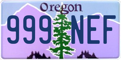 OR license plate 999NEF