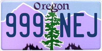 OR license plate 999NEJ