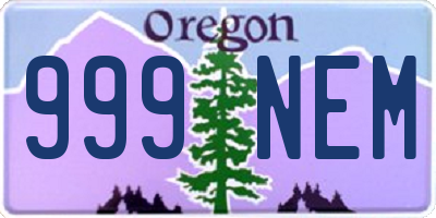 OR license plate 999NEM