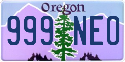 OR license plate 999NEO