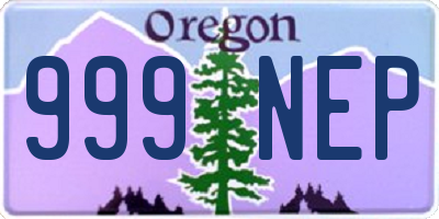 OR license plate 999NEP