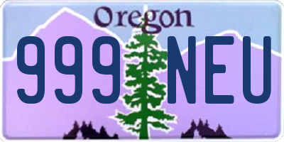 OR license plate 999NEU