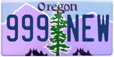 OR license plate 999NEW