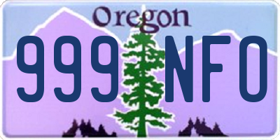 OR license plate 999NFO