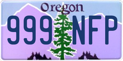 OR license plate 999NFP