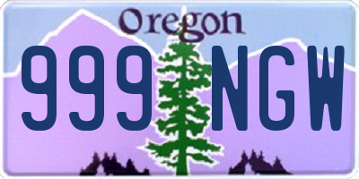 OR license plate 999NGW