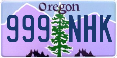 OR license plate 999NHK