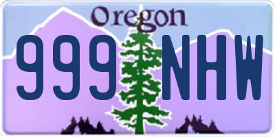 OR license plate 999NHW