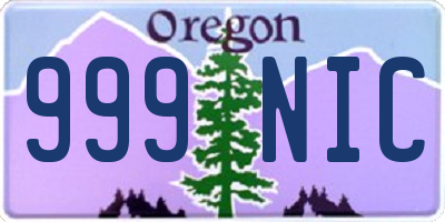 OR license plate 999NIC