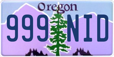 OR license plate 999NID