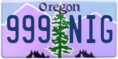 OR license plate 999NIG