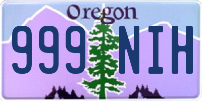 OR license plate 999NIH