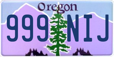 OR license plate 999NIJ