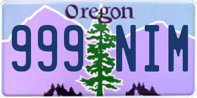 OR license plate 999NIM