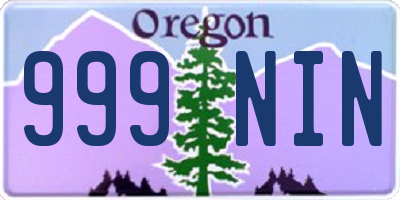 OR license plate 999NIN