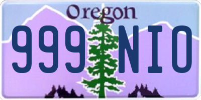 OR license plate 999NIO