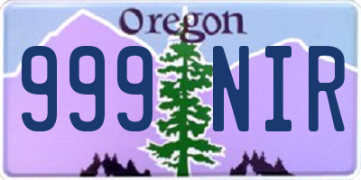 OR license plate 999NIR