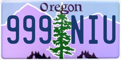 OR license plate 999NIU