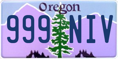 OR license plate 999NIV