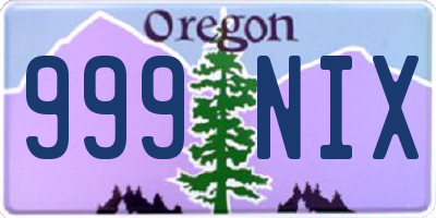 OR license plate 999NIX