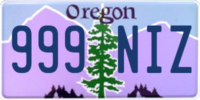 OR license plate 999NIZ