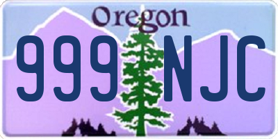 OR license plate 999NJC