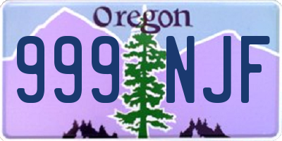 OR license plate 999NJF