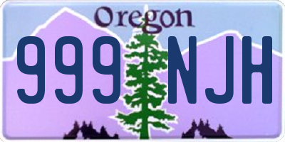 OR license plate 999NJH