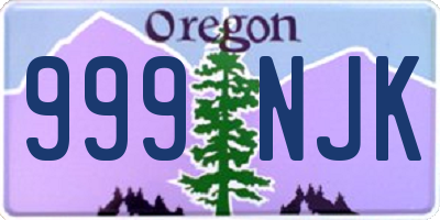 OR license plate 999NJK