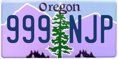 OR license plate 999NJP