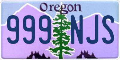 OR license plate 999NJS