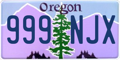 OR license plate 999NJX