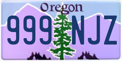 OR license plate 999NJZ