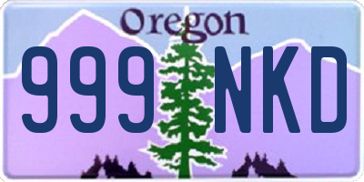 OR license plate 999NKD