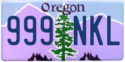 OR license plate 999NKL