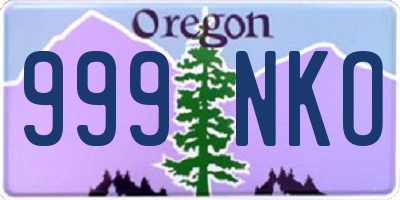 OR license plate 999NKO
