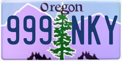 OR license plate 999NKY