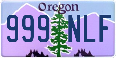 OR license plate 999NLF