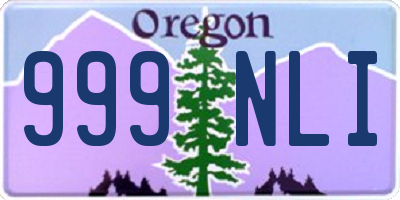 OR license plate 999NLI