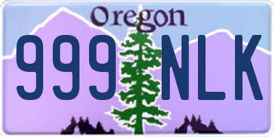 OR license plate 999NLK