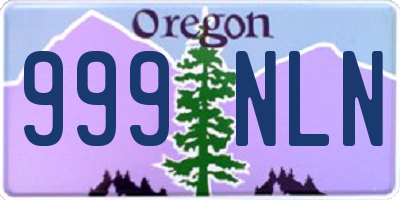 OR license plate 999NLN