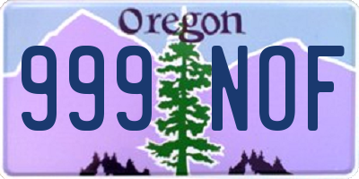 OR license plate 999NOF