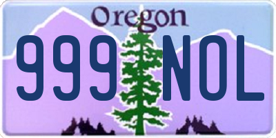 OR license plate 999NOL