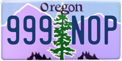 OR license plate 999NOP