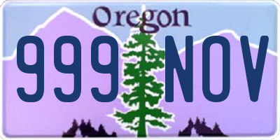 OR license plate 999NOV