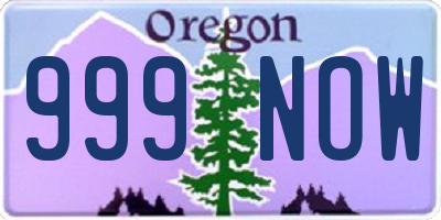 OR license plate 999NOW